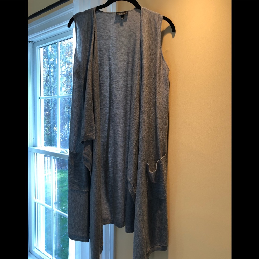 Topshop waterfall sleeveless cardigan 6